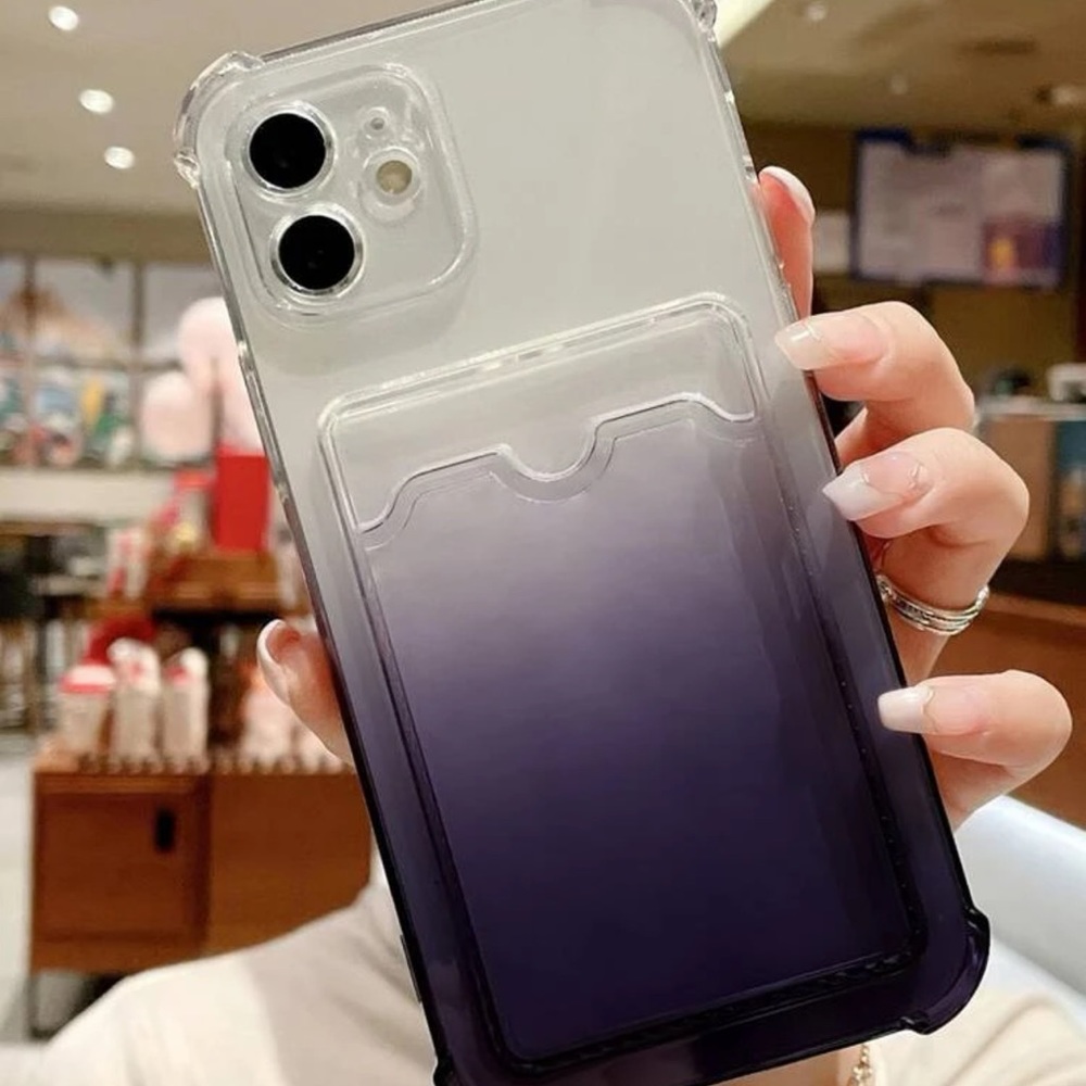 iPhone 13 Pro Max purple ombré with card slot phone case